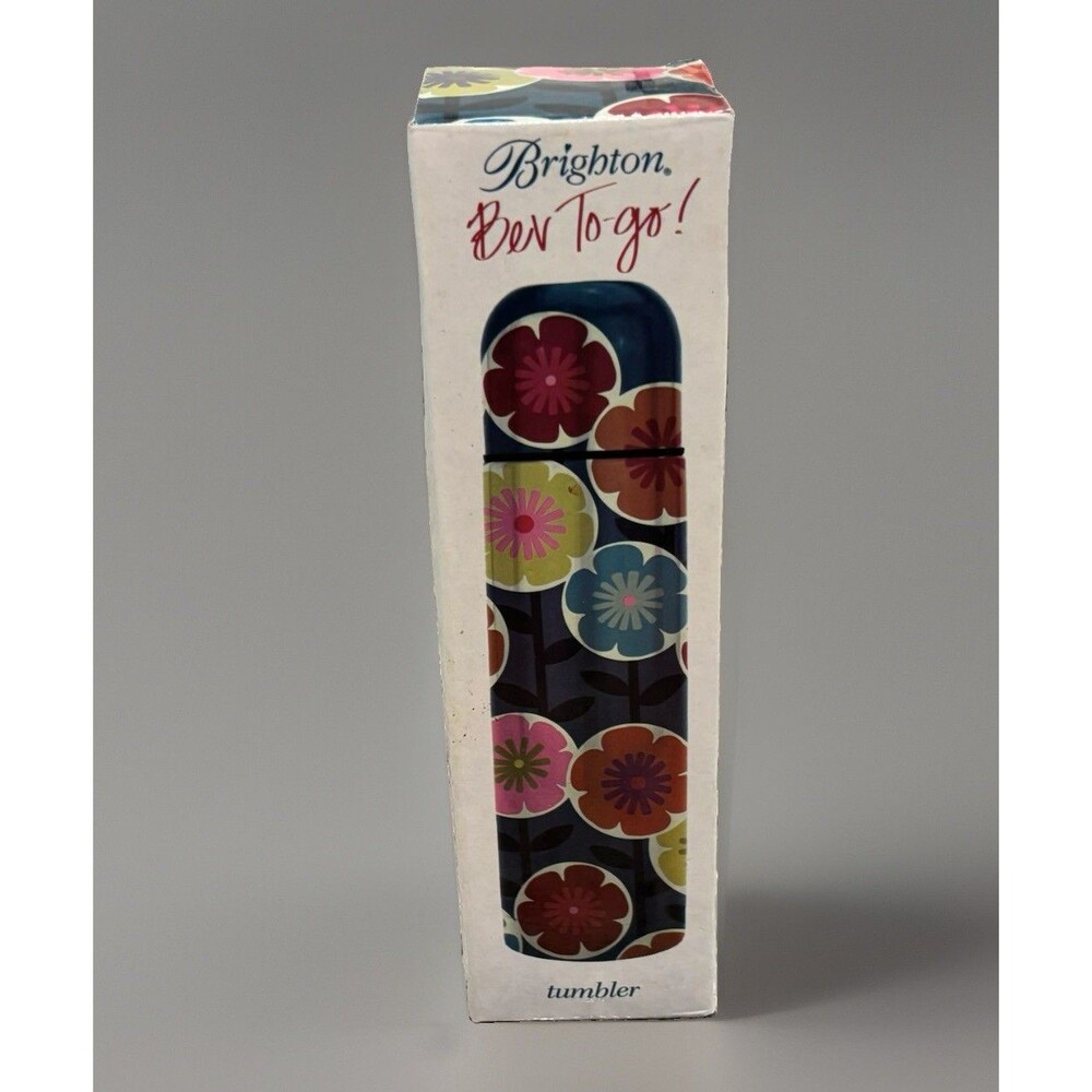 Brighton Limited Addition Bev to Go Retro Floral Travel Tumbler Thermos 17 oz